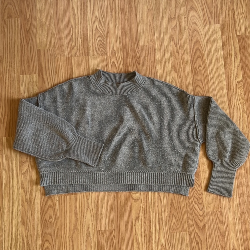 Free People Gray XS Easy Street Crop Sweater
